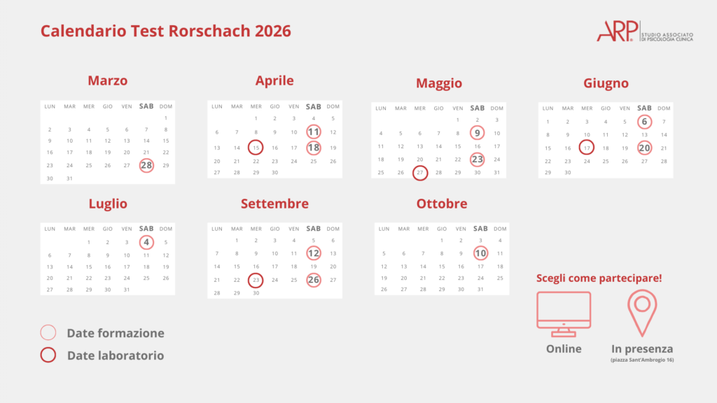Calendario lezioni e laboratorio Rorschach