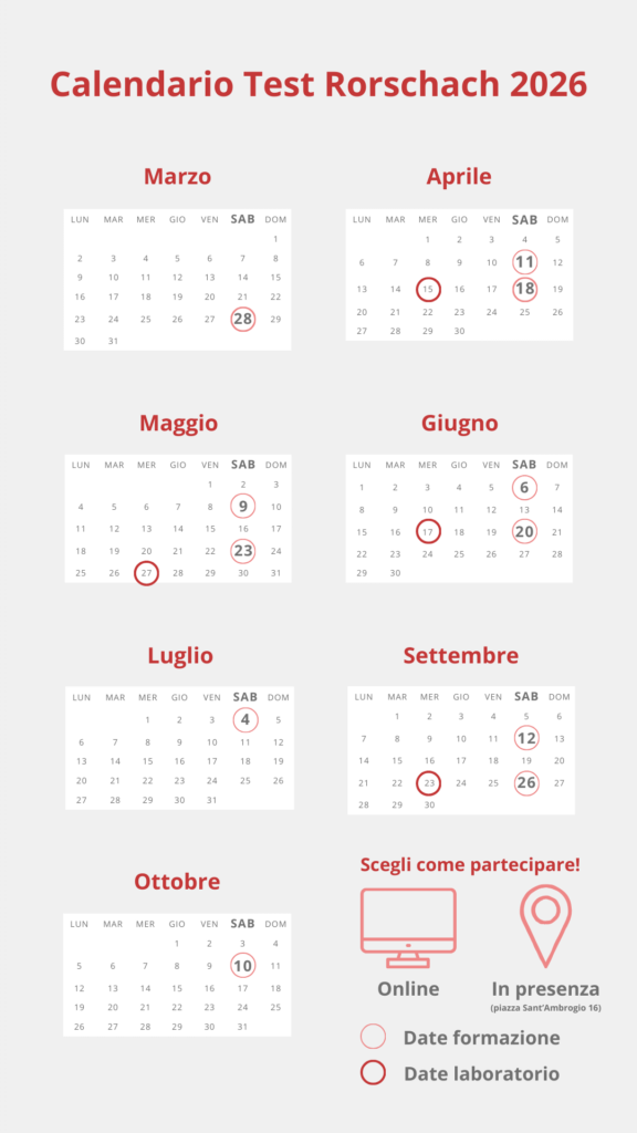 Calendario lezioni e laboratorio Rorschach